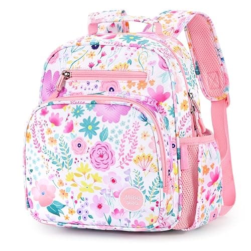 mibasies Toddler Backpack for Girls 2-4: Preschool Kindergarten Backpack - Cute Kids Backpacks for Girls - Flower Pink - Image 1