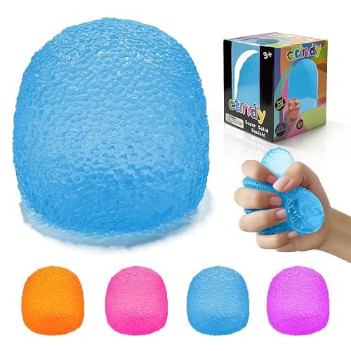 Squishy Fidget Toys Stress for Kids and Adults, Super Solid Squeeze Ball, Sensory for Stress Relief, Birthday, Easter Basket Stuffers and Party Favors (Blue) - Image 1