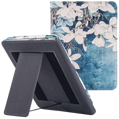 BOZHUORUI Case for 7" Kindle Paperwhite 12th Gen | Built-in Stand & Hand Strap | with Sleep/Wake | PU Leather Cover fits Kindle Colorsoft Signature Edition 2024/2025 (Magnolia) - Image 1