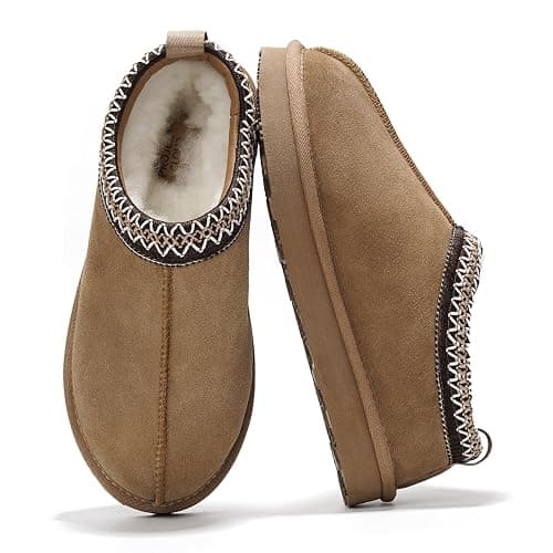 Project Cloud 100% Genuine Leather Womens Slippers with Genuine Australian Shearling Fur Lining Slippers for Women - Non-Slip EVA with Memory Foam Fuzzy Slippers Women Footwear (Nerita) - Image 1