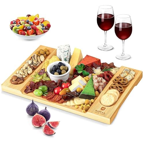 Bamboo Charcuterie Boards - Unique Cheese Board & Serving Tray - Elegant Holiday & Housewarming Gift - Image 1
