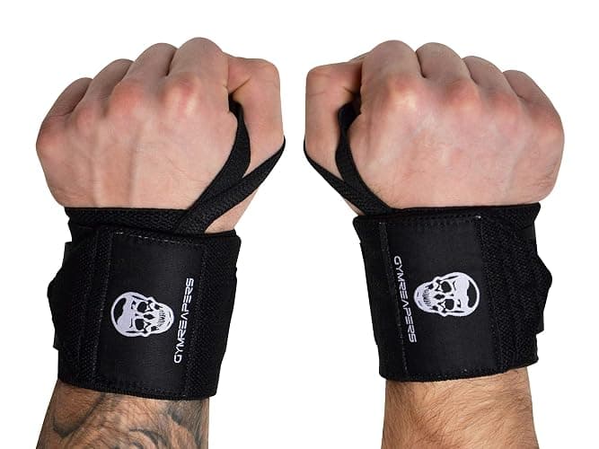 Gymreapers Weightlifting Wrist Wraps (IPF Approved) 18" Professional Quality Wrist Support with Heavy Duty Thumb Loop - Best Wrap for Powerlifting Competition, Strength Training, Bodybuilding - Image 1