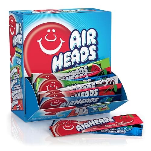 Airheads Candy Bars, Variety Bulk Box, Chewy Full Size Fruit Taffy, Gifts, Holiday, Parties, Concessions, Pantry, Non-Melting, Party, 60 Individually Wrapped Full Size Bars - Image 1