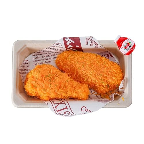QCROAD SQUISHY Handmade Taba Fried Chicken Squishy - Crispy Chicken Silicone Squishy Toy, Soft Stress Relief Fidget Toys for Kids & Adults, Non-Toxic Food-Themed Sensory Play - Image 1