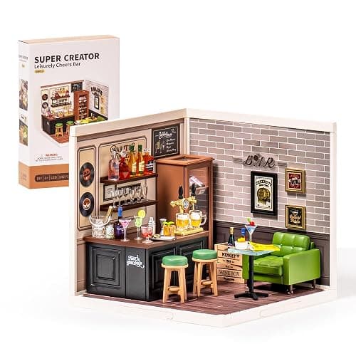 Wowood Super Creator-Mini Blocks Model Building Set for Adults, Miniature Plastic House Kit Super Store-Building Blocks Toys for Teens 8-12, DIY Crafts/Hobbies for Teens&Adults (Leisurely Cheers Bar) - Image 1