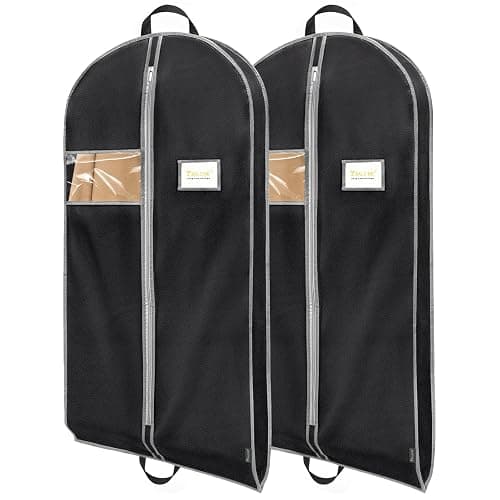 BALEINE 2PK Garment Bags for Hanging Clothes, 43" Suit Bag for Travel | Breathable Material, Wrinkle-Free Storage, Extra Shoe Bag Included, Dust Protection, Clear ID Window, Multiple Size Options - Image 1