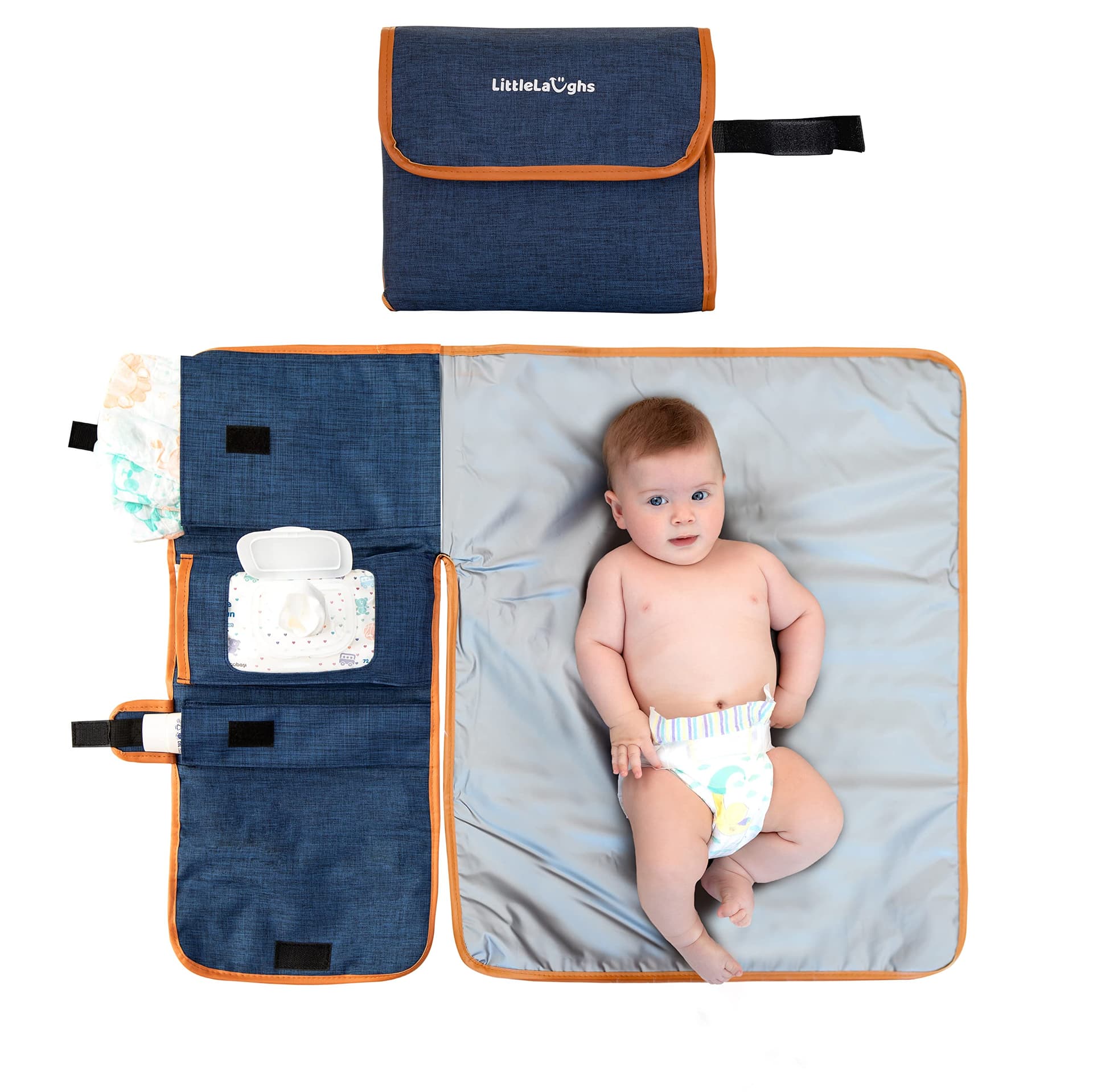 Draagbaar Verschoningsmatje Luierwissel Mat – Reistas Luier – Opslagzakken voor Luiers, Crème, Tissues en Andere Benodigdheden - Gemakkelijk Schoon te Maken en Waterdicht - Praktisch Baby Kraam Cadeau - Image 1
