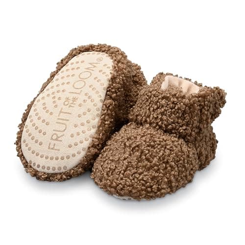 Fruit of the Loom Cozy Thermal Wrap Booties with Non-slip Grips for Baby Girls, Boys, Unisex - - Image 1