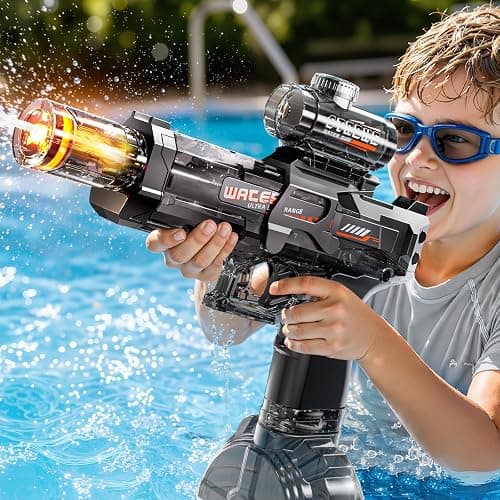 ZDRKWSM Electric Water Guns for Kids, Water Blaster Squirt Guns with Flashing Muzzle,Range up to 32ft, Summer Outdoor Beach Swimming Pool Party Toys, Gift for Kids Age 8 9 10 11 12 Years Old Boys - Image 1
