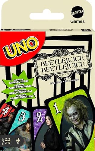 Mattel Games UNO Beetlejuice Beetlejuice Card Game for Kids, Adults & Family with Deck & Special Rule Inspired by The Movie - Image 1