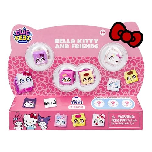 Clickeez Series 1 Hello Kitty & Friends 7-Pack | 7 Collectible Character Keyboard Keys Click and Clack | Create Your Own Keychain | Ages 6+ - Image 1