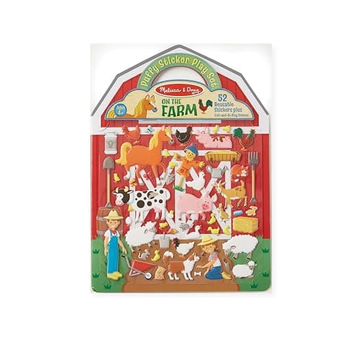 Melissa & Doug Puffy Sticker Play Set - On the Farm - 52 Reusable Stickers, 2 Fold-Out Scenes - FSC Certified - Image 1