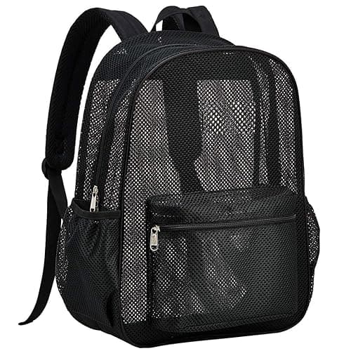 Oraben Heavy Duty Mesh Backpacks for Adults, See Through Backpack Diving Backpack with Adjustable Straps, Swimming, Fitness, Sports, Carry Portable Oxygen Concentrators (Black) - Black - Image 1