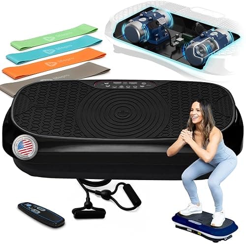 LifePro Waver Mini Vibration Plate Exercise Machine -Whole Body Vibrating Plate for Fitness -Vibration Plate Machine with Remote, 2 Loop & 4 Resistance Bands -Home & Travel Workout Equipment - Image 1
