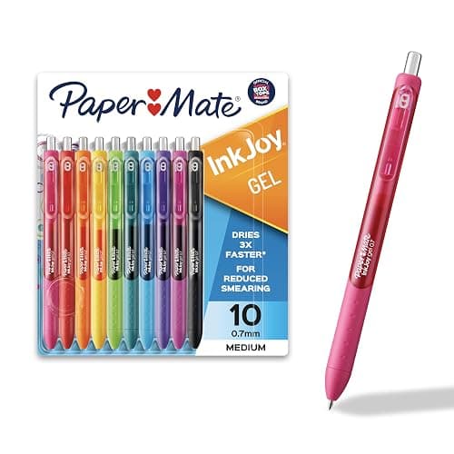 Paper Mate InkJoy Gel Pens, Medium Point, 10 Count - Teacher Supplies, Writing, Journaling, Back to School - Image 1