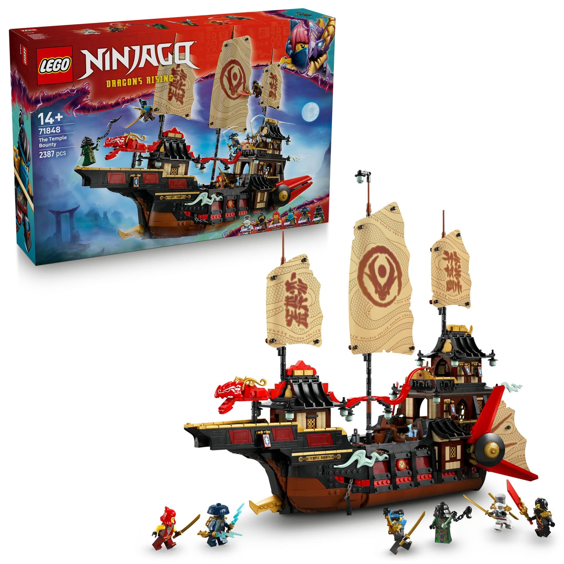 LEGO® NINJAGO® The Temple Bounty 71848 Ship Toy Building Kit with 6 Minifigures Including Cole, Fantasy Decor, Ninja Decorations for Kids, Toy Idea for Boys and Girls Aged 14 Years Old and up - Image 1