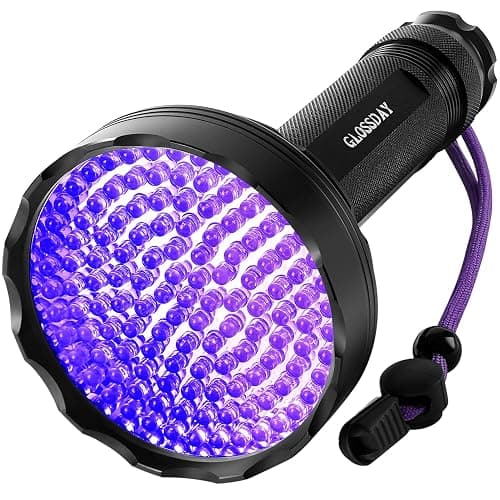 GLOSSDAY Blacklight Flashlight,128 LED UV Flashlights, Upgraded Bright Ultraviolet Flashlight Professional Black Light for Dog/Cat, Hunting Scorpions - Image 1