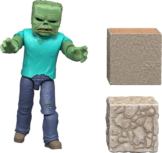 Mattel Minecraft Action Figure & Accessories Set, Zombie Posable Character Collectible Inspired by a Minecraft Movie, 3.25-inch Scale - Image 1