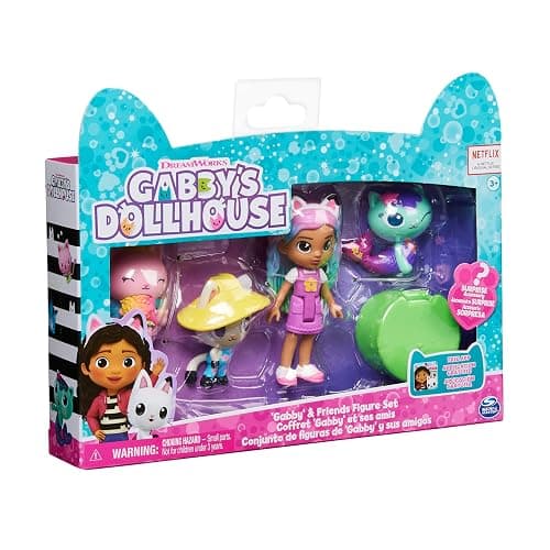 Gabby's Dollhouse, Gabby and Friends Figure Set with Rainbow Gabby Doll, 3 Toy Figures and Surprise Accessory Kids Toys for Ages 3 and up - Image 1