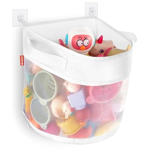 UNEEDE Bath Toy Organizer,4 Gallons Bathtub Toy Storage Organizer,Quick Access Bath Toy Holder For Bathtub,Baby Organizer,Quick Dry Baby For Tub,Mesh Shower Caddy - Image 1