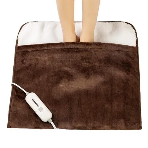 Gintao Electric Heated Foot Warmers for Men and Women,Foot Heating Pad Electric with Fast Heating Technology,Heating Pad Feet Warmer Auto Shut Off with 3 Temperature Setting,22×20 inches,Brown - Image 1