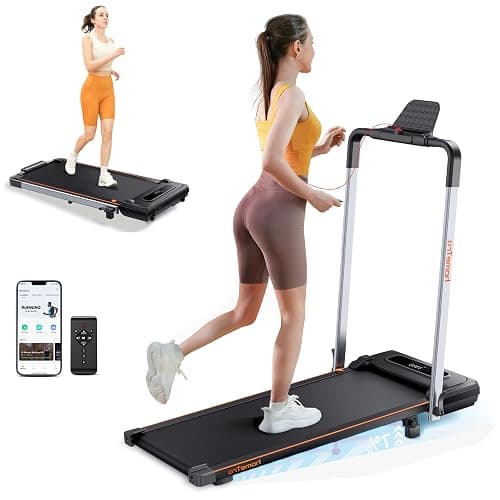 Klappbar Laufband für Zuhause mit Steigung, Fernbedienung & App-Steuerung, 12km/h, LCD-Anzeige, Doppelter Stoßdämpfung, 2 in 1 Walking Pad Neigung Laufband, für Zuhause & Büro, Kein Montagebedarf - Image 1