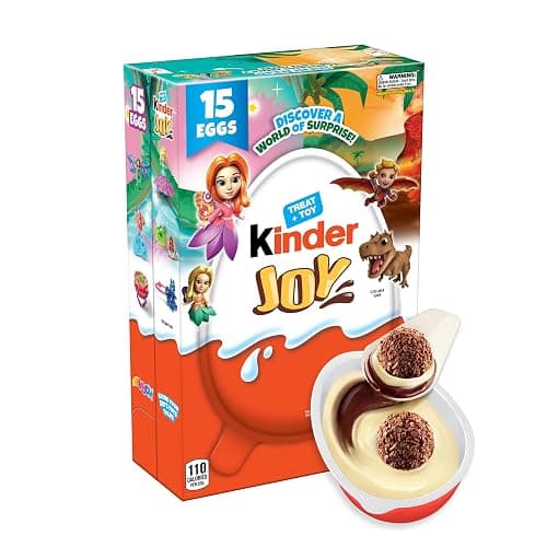 Kinder Joy Egg, Treat Plus Toy, Sweet Creams and Chocolatey Wafers, Individually Wrapped, 15-count, 10.5 oz - Image 1