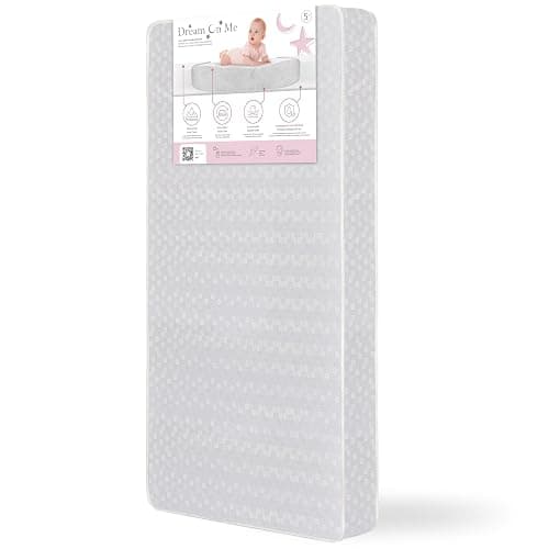 Dream On Me Honeycomb Orthopedic Firm Fiber Standard Baby Crib Mattress, Greenguard Gold and JPMA Certified, 5” Fiber Core Optimum Support, Fits Crib and Toddler Bed, Waterproof Vinyl Cover - Image 1