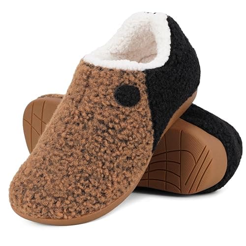 ERGOfoot Orthopedic Slippers with Arch Support for Women and Men – Fuzzy House Shoes for Plantar Fasciitis Relief, Closed Back, Soft Plush Sherpa Fleece Lining Moccasin - Image 1