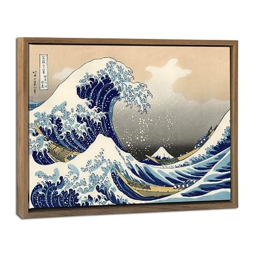 Wieco Art Framed Art Great Wave of Kanagawa Katsushika Hokusai Giclee Canvas Prints Wall Art Abstract Seascape Paintings for Home Living Room Decorations - Image 1