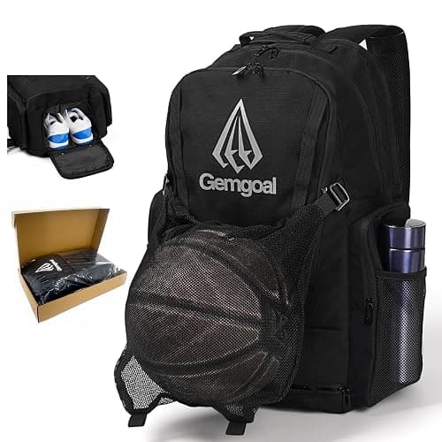 Gemgoal Pro 42L Tournament Basketball Bag with Removable Ball Holder,Ventilated Shoe Compartment,Isolated Wet Pocket,Insulated Cooler Pocket,19 Organized Pockets,for Gym,Soccer and MultiSport - Image 1