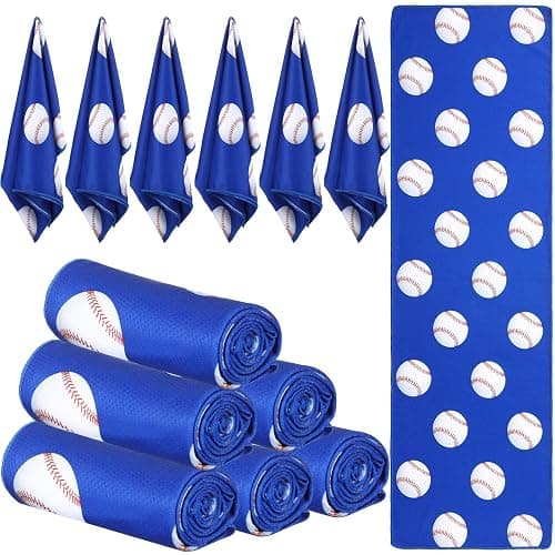 Peryiter 12 Counts Mini Cooling Towel, 30" x 9" Baseball Softball Soccer Golf Sweat Towel, Breathable Chilly Rag, Microfiber Sport Rags for Team Gym Running Coach Gift - Image 1