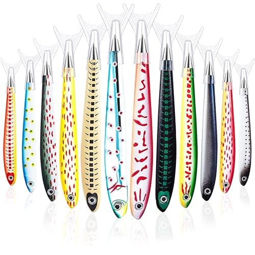 Outus 12 Pieces Fish Pens Cute Fishing Birthday Party Favors Decoration Writing Ballpoint Pens for Office School Christmas Near Year Gifts (Aquatic) - Image 1