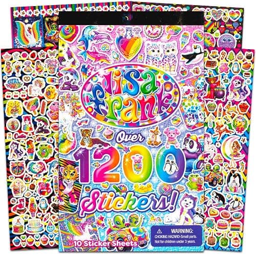 Lisa Frank 1200 Stickers Tablet Book 10 Pages of Collectible Stickers Crafts Scrapbooking - Image 1