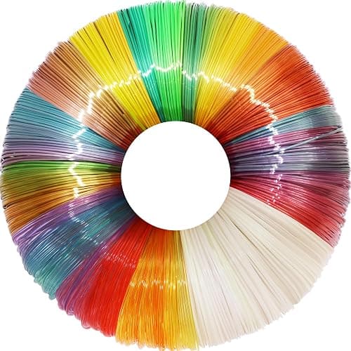 MIKA3D 5 Colors 3D Printing Pen Filament Refill, Each 10m, One Glowing in Dark PLA, One Clear Rainbow, 3 Different Color Silk Rainbow PLA, Total 50m 3D Printer Filament Sample Pack - Image 1