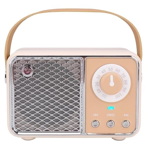 Dosmix Retro Bluetooth Speaker, Vintage Decor, Wireless Bluetooth Speakers, Cute Old Fashion Style for Kitchen Desk Bedroom Office Party Outdoor Kawaii Accessories (Beige) - Beige - Image 1