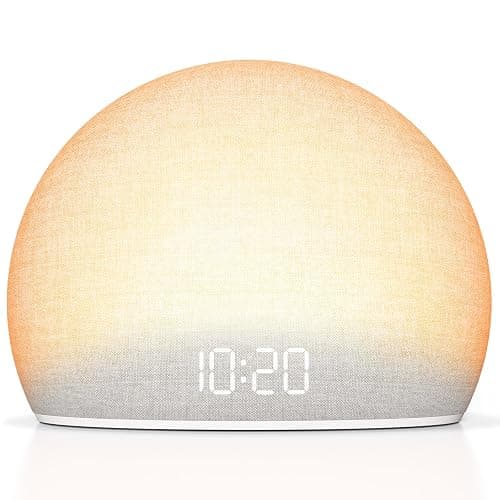 DOUMOSH Sonnenaufgang Wecker mit Weißem Rauschen – Wake-Up-Light & Klangwecker für Schlafzimmer | 20 beruhigende Schlafhilfen, natürliche Lichtweckfunktion, dimmbare Anzeige, ohne Bildschirm - Image 1