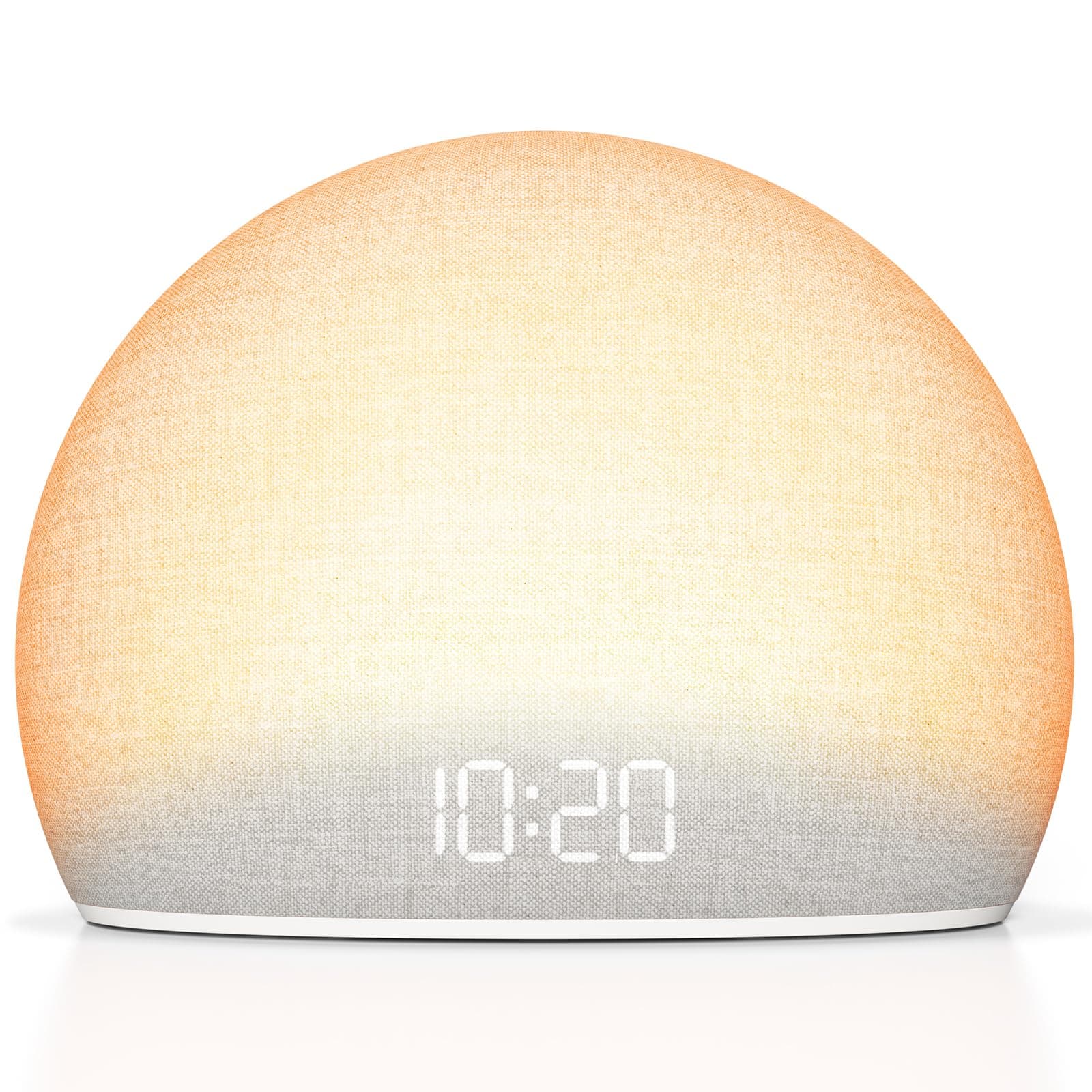 Zonsopgangwekker met witte ruis, weke-up-licht en geluidswekker voor slaapkamer, 20 rustgevende slaaphulpen, natuurlijke lichtwekfunctie, dimbaar display, zonder scherm - Image 1