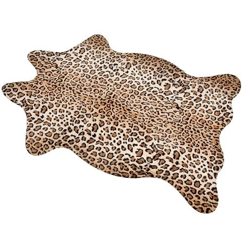 MACEVIA Leopard Rug Cheetah Print Rugs Western Decor for Living Room Bedroom Faux Animal Area Carpet Non-Slip 43.3" L x 29.5" W(3.6ft x 2.4ft) - Image 1