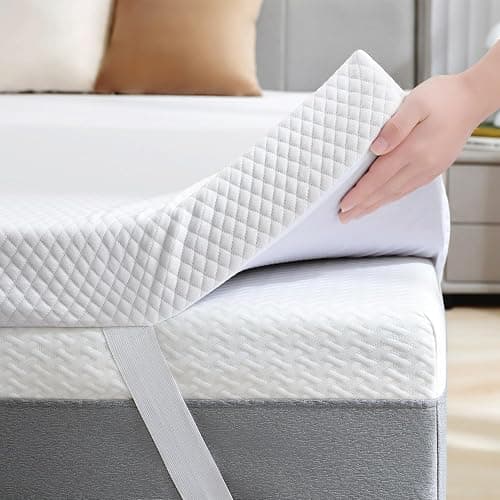 SINWEEK 2 Inch Gel Memory Foam Mattress Topper Twin XL Size/Twin Extra Long, Ventilated High Density Pad for Back Pain, Bed Topper with Removable Soft Cover, CertiPUR-US Certified - Image 1