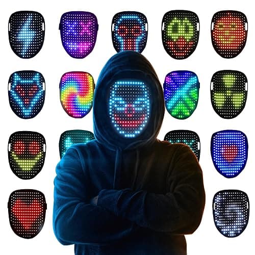 Mr.Pang LED Mask Light up Mask with Gesture Sensing, Cool Face Transforming Mask, Perfect Gifts for Halloween Christmas Birthday Cosplay Party - Image 1