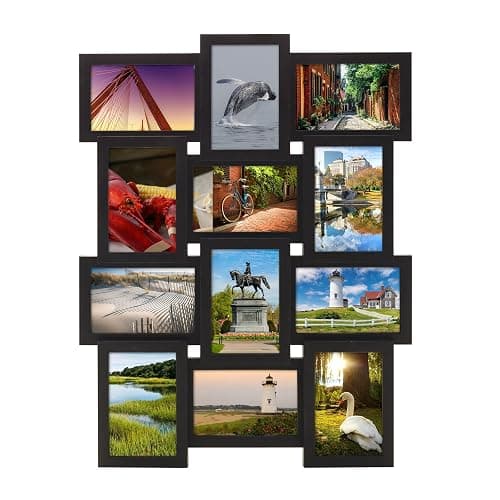 Melannco 18x23 Inch Black Collage Picture Frame - Multi-photo Frame with 12 Openings - Six 6x4 and Six 4x6 Slots - Wall Mounted Gallery Frame for Family Photos - Home Decor Multi-picture Frame - Image 1