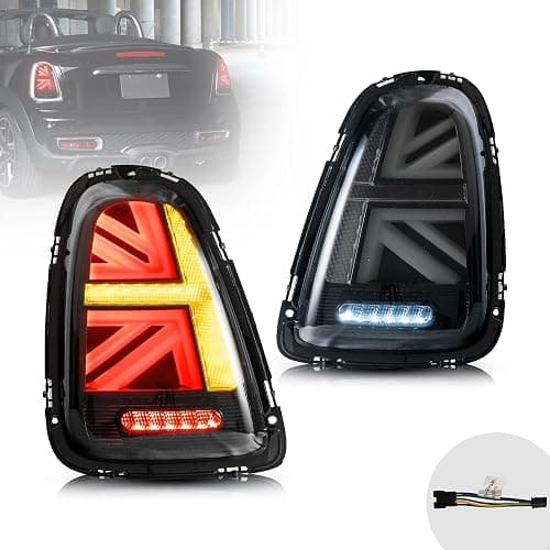 YUANZHENG LED Union Jack Smoked Tail Lights Compatible For 2007-2013 BMW Mini Cooper R56 R57 R58 R59 Rear Lamp assembly, Not For F Series & Cooper Clubman - Image 1