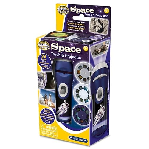 Brainstorm Toys: Space Torch and Projector, Creates Clear, Precise Images up to One Metre Wide, Fun Project Doubles as Handy Torch Flashlight, STEM, For Ages 3 and up - Image 1