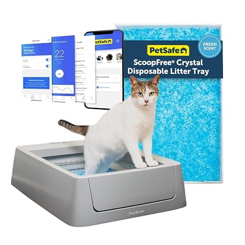 PetSafe ScoopFree Crystal Smart Self-Cleaning Cat Litter Box - WiFi & App Enabled - Hands-Free Cleanup with Disposable Crystal Trays - Less Tracking, Superior Odor Control - Image 1