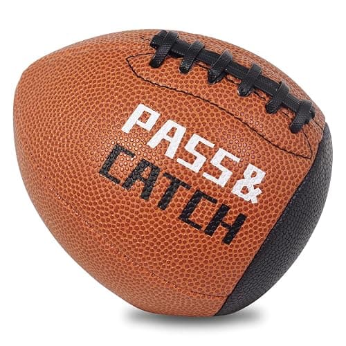 PassCatch Training Football, Peewee Size(Ages 3-9) Kids/Youth (Ages 7-13) Official Size(Ages 13+) Fatherless Bounce Back Leather Football Improving Enhance Solo Passing Catching Skills - Image 1