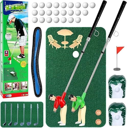 Wassteel Mini Golf Toys for Kids/Adult, Retirement Gift Two Mini Golfers for Parent-Child Interaction, Fun Play Golf Indoor Games, Family Game for 6 7 8 9 Year Old Boys Girls - Image 1