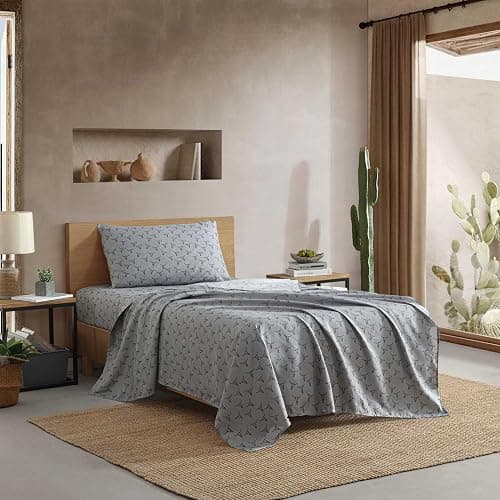 Wrangler - Twin XL Size Sheet Set, Ultra-Soft & Wrinkle-Resistant Bedding for Year Round Comfort, Deep Pockets, Bed Sheets with Matching Fitted Sheet & Pillowcase (Steer Skulls Grey) - Image 1