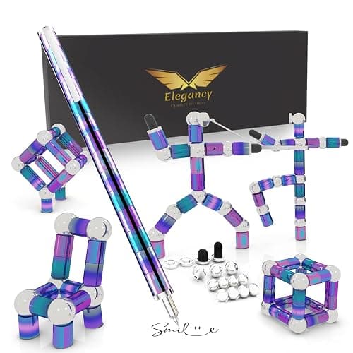Elegancy Fidget Pen Magnetic Teenage Toys Magnetic Pen Fidget Toy | Stress Relief Multi-functional Ballpoint Pens | Cool Stuff Magnets for Kids Present (Rainbow) - Image 1