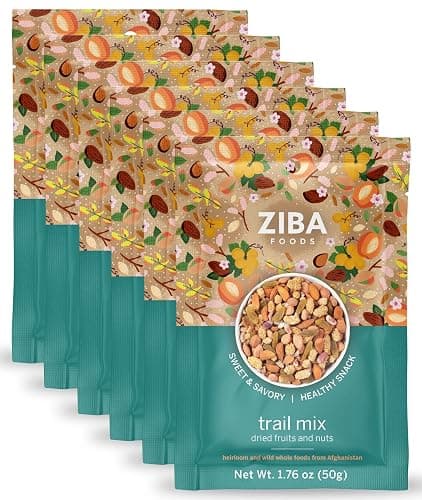 Ziba Foods Trail Mix - Sweet Apricot Kernels, Mulberries, Raisins, Almonds & Pistachios - Non-GMO, Vegan, Whole 30 Friendly & Paleo - High in Fiber, Iron & Antioxidants - Sweet & Savory, Pack of 6 - Image 1